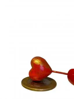 Coração de resina com palito